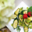 Baccalà al vapore con zucchine e fiori di zucca